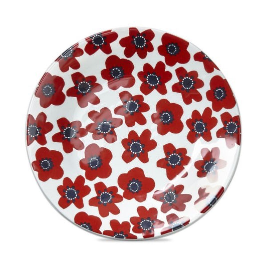 Appetizer Plate Happy Flower Red Multi