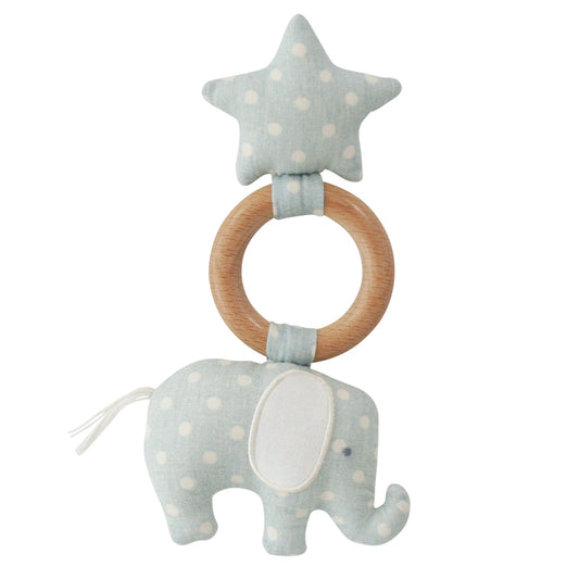 Alimrose Elephant Star Teether Duck Egg Blue