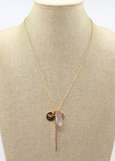 Meghan Browne Candy Gray Necklace with 2 Cross Pendants