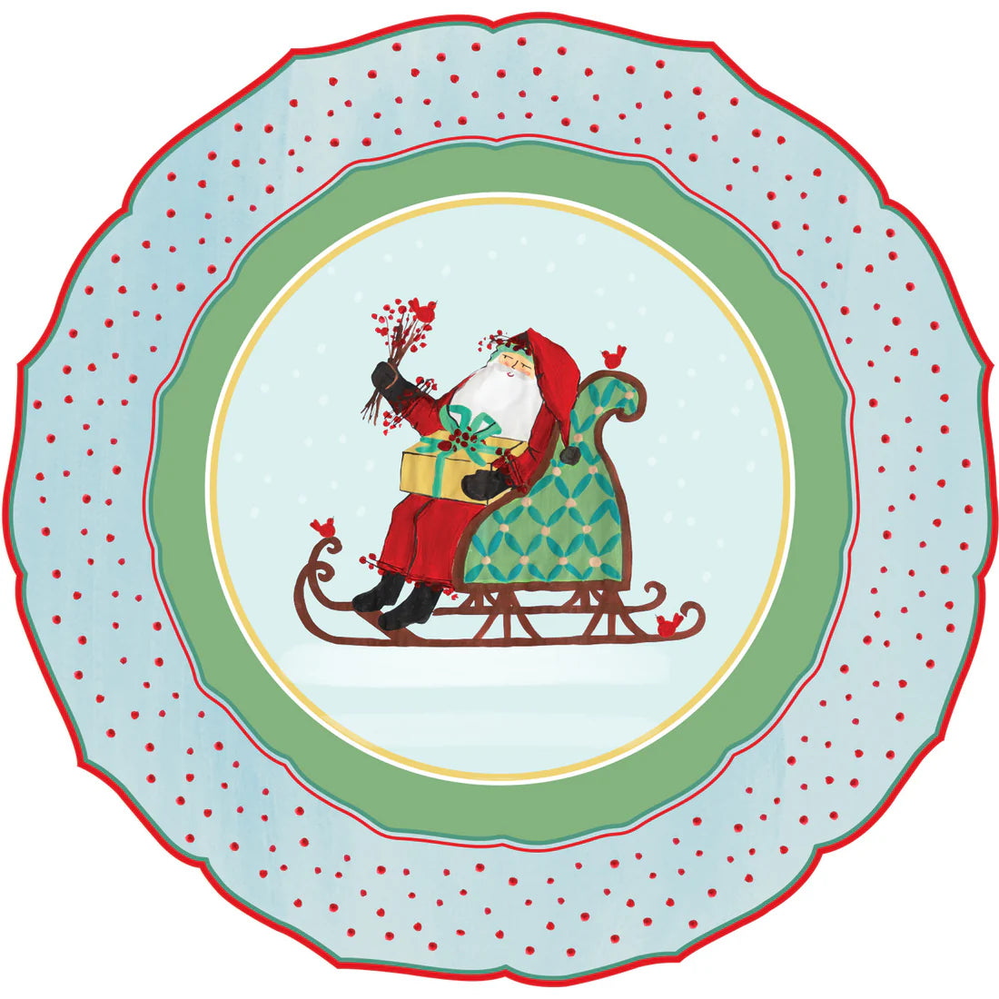 Hester & Cook Die Cut Old St. Nick Sleigh Placemats