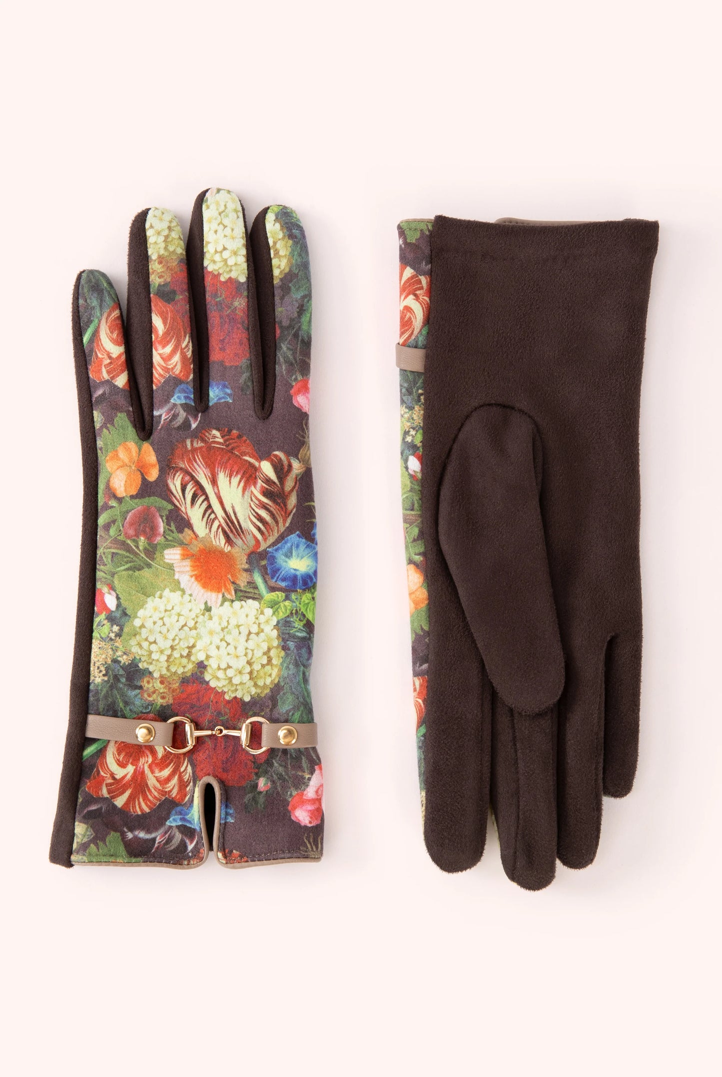 Kylie Gloves Chocolate Floral