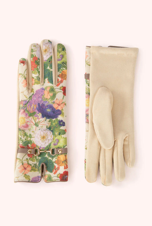 Kylie Gloves Cream Floral