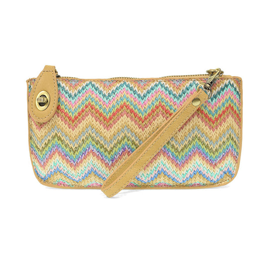 Joy Susan Straw Mini Crossbody Wristlet Clutch Pastel