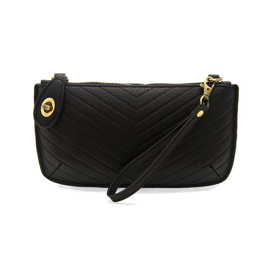 Joy Susan Quilted Mini Crossbody Wristlet Clutch Black