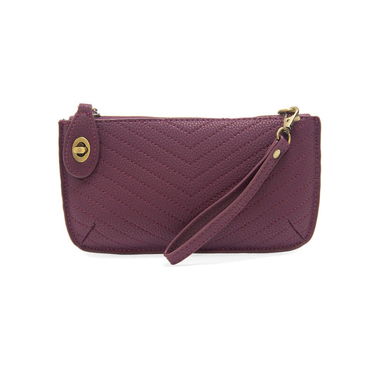Joy Susan Quilted Mini Crossbody Wristlet Clutch Plum