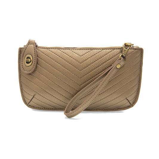 Joy Susan Quilted Crossbody Wristlet Clutch Bronze