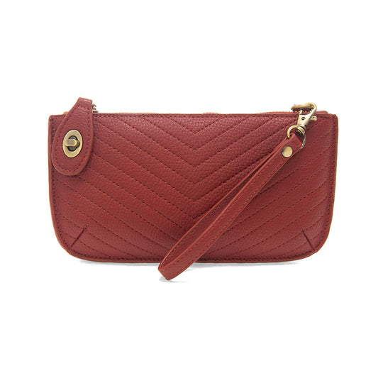 Joy Susan Quilted Mini Crossbody Wristlet Clutch Garnet
