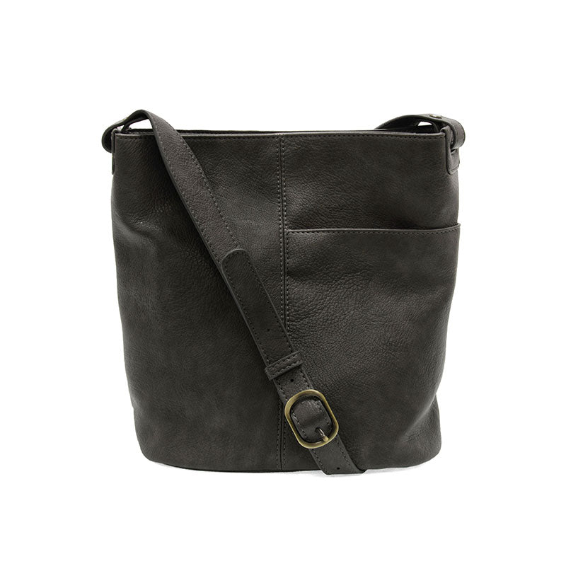 Joy Susan Bindi Front Slip Pocket Bucket Crossbody Iron