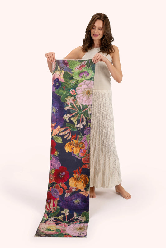 Autumn Posy Midnight Luxe Scarf
