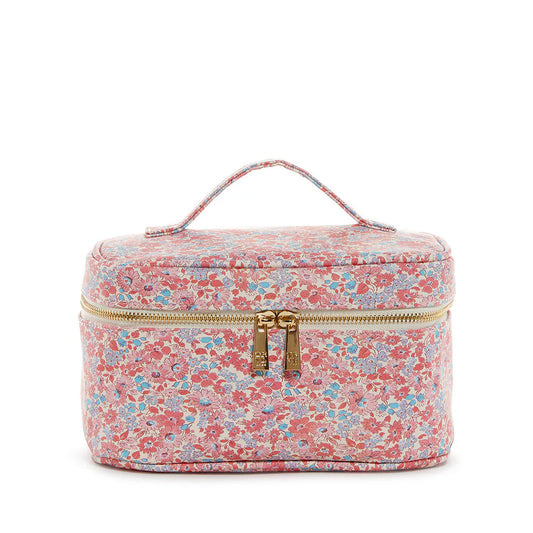 TRVL Train Case Marseille with Pink Pinstripe