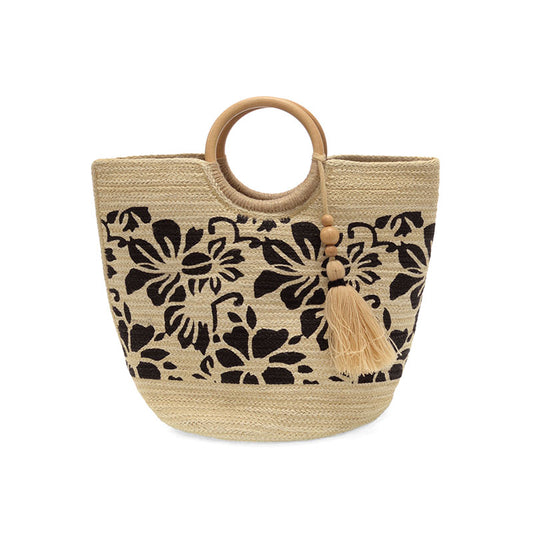 Joy Susan Tropical Floral Lydia Jute Tote