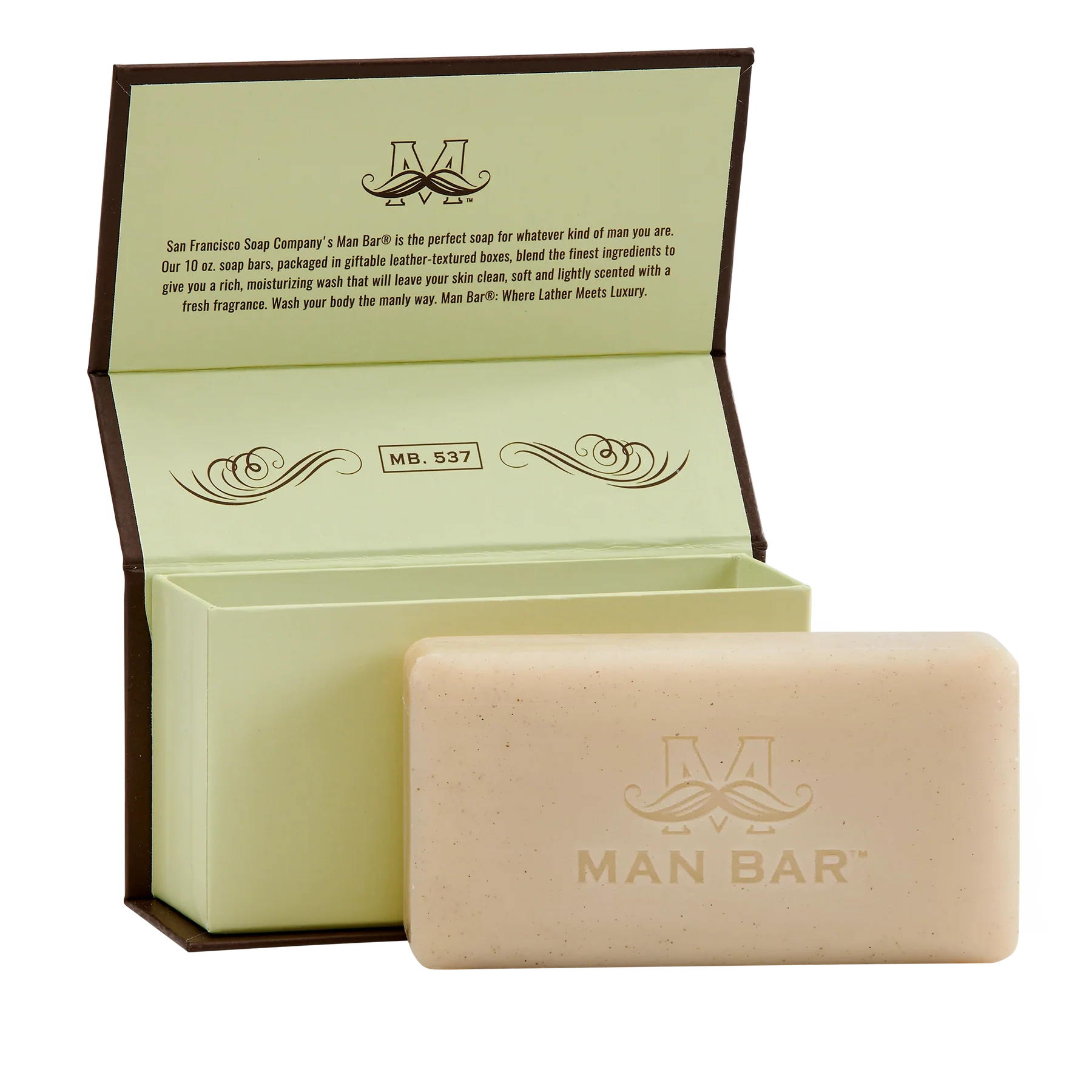 Man Bar soap with packaging on a white background