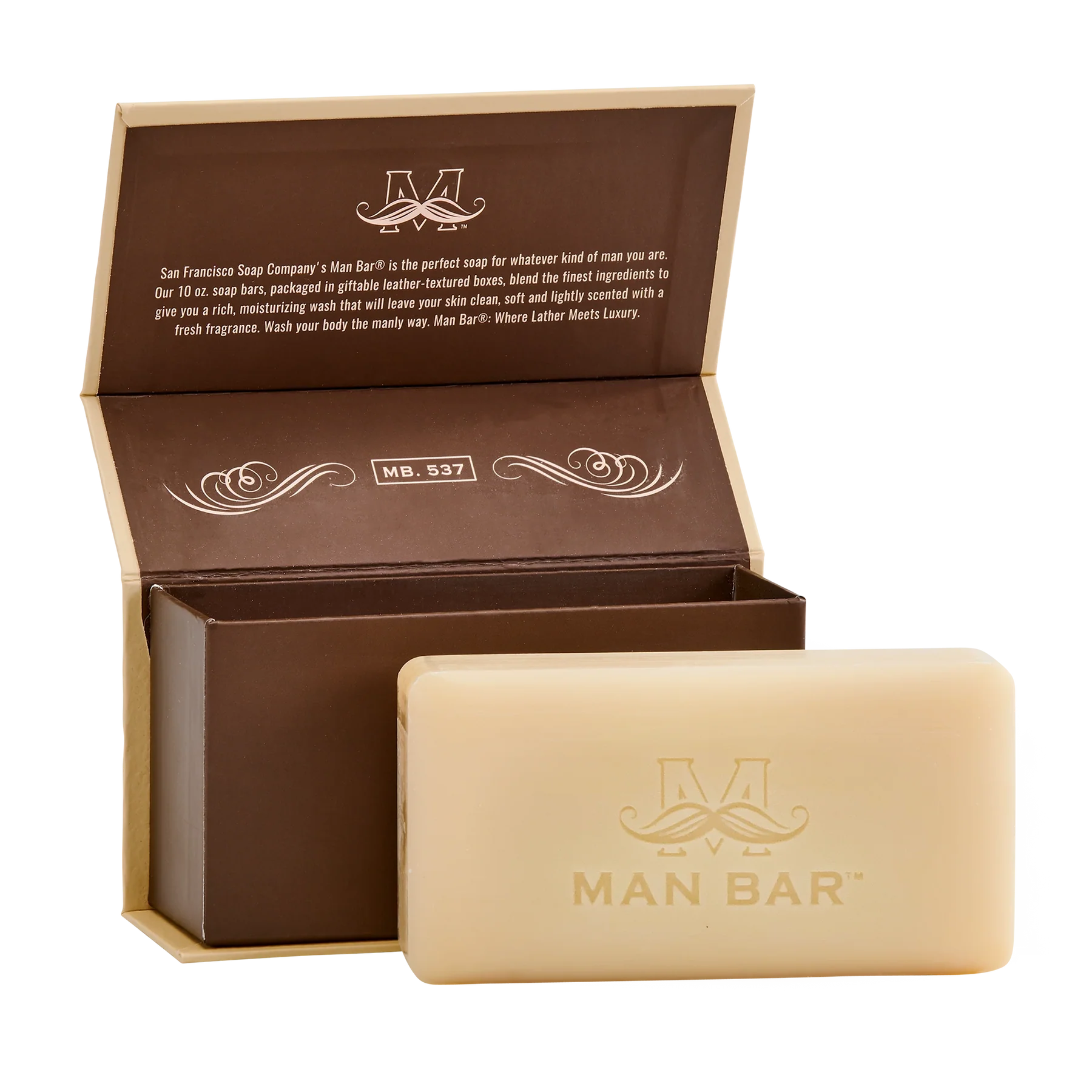 Man Bar soap with packaging on a white background
