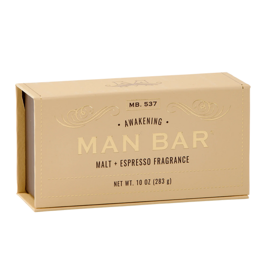 Man Bar soap in a brown cardboard box