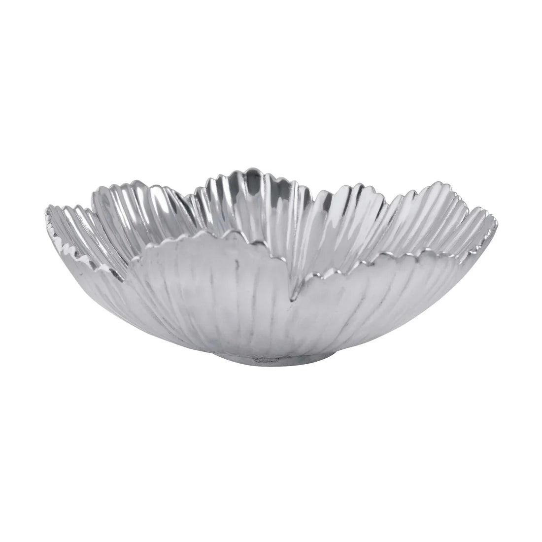 Decorative Mariposa Cosmos Serving bowl with textured leaf like surface on a white background