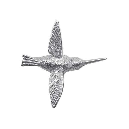 Mariposa 4001 Hummingbird Napkin Weight - Silver figurine on a white background