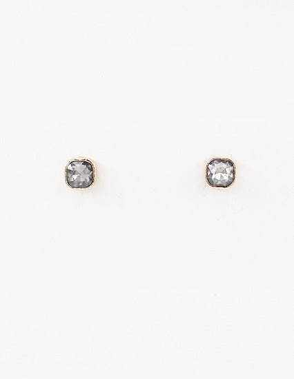 Meghan Browne RIOT-BD Black Diamond Gold and Clear Crystal stud earrings