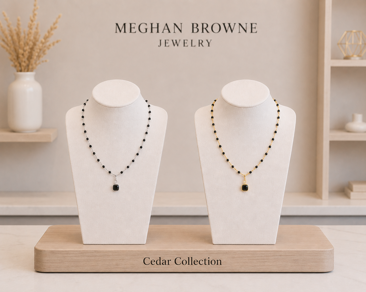 Meghan Browne Cedar Black Stone Necklace