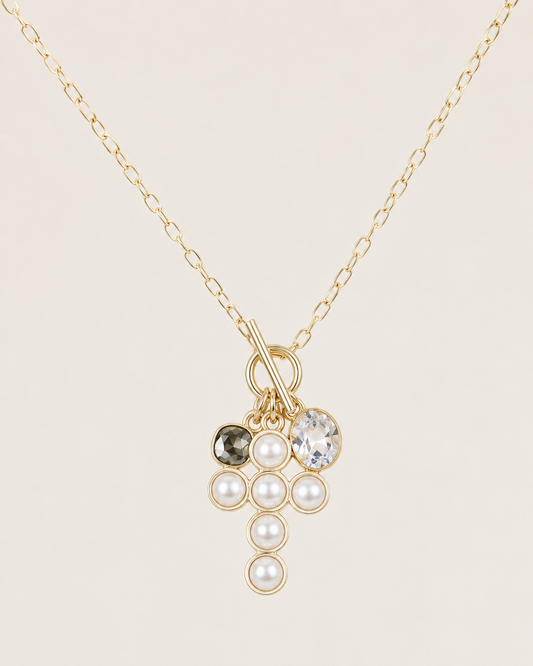 Meghan Browne DINA Pearl Cross Necklace