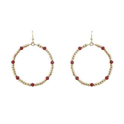 Meghan Browne Zeva Gold and Stone Hoop Earrings