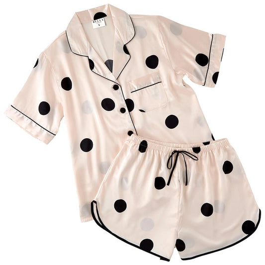 Bella Satin Short PJ Set Blush Large