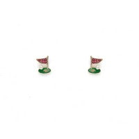 Meghan Browne Par Pink Green Golf Earrings