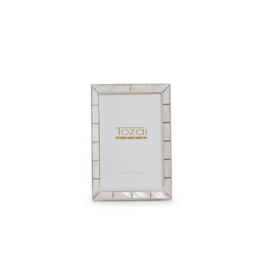 Silver Photo Frame with Mother of Pearl 4x6
