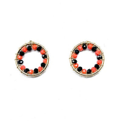 Meghan Browne Poppy Orange Black Earrings