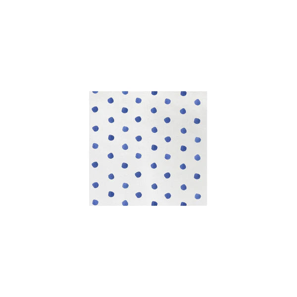 Vietri papersoft white napkin with blue polka dots 