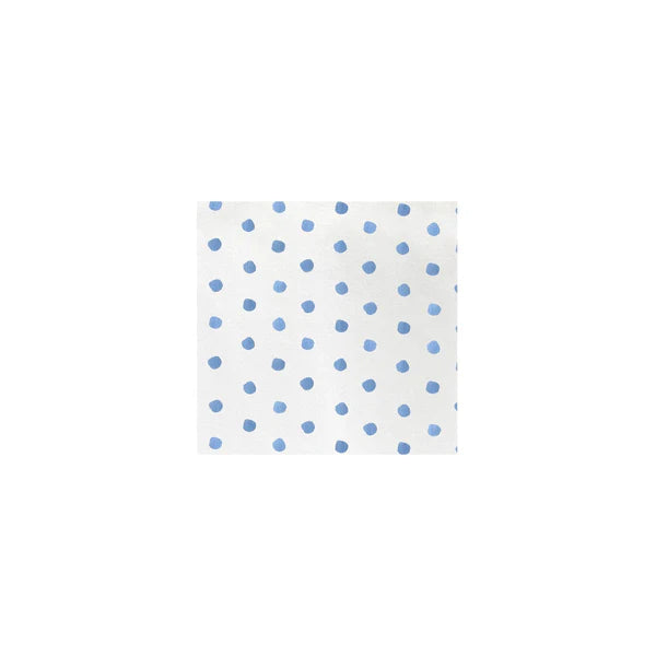 Vietri Papersoft cocktail napkin with a light blue dotted pattern
