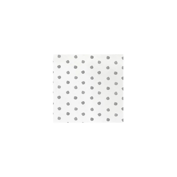 white napkin with light gray polka dots