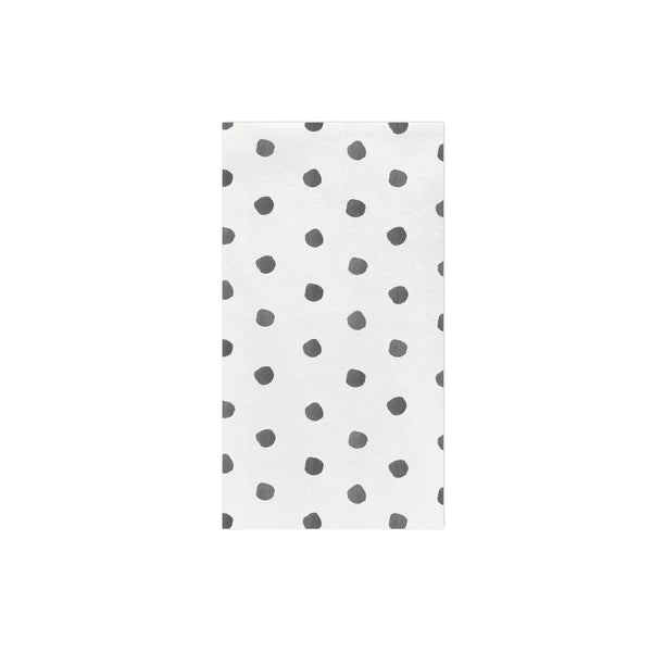 Paper napkin with grey polka dots on a white background