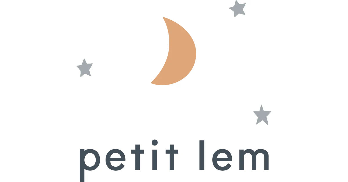 Logo of petit lem with a stylized moon and stars on a white background
