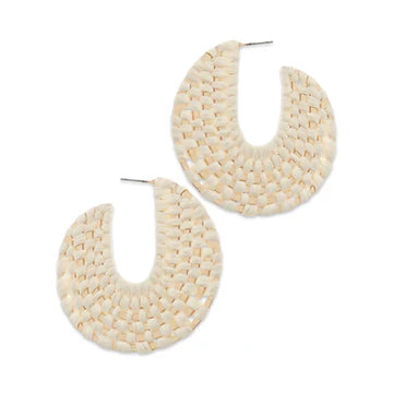 Pierce and HIde cream and gold raffia wrapped earrings