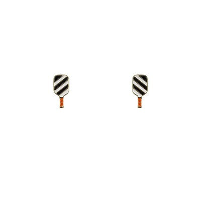 Meghan Browne Racket Black Earrings