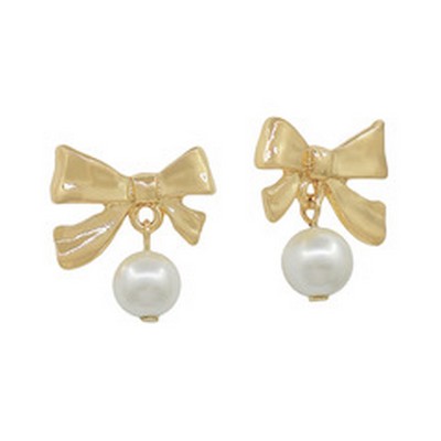 Sax Gold Pearl Earrings