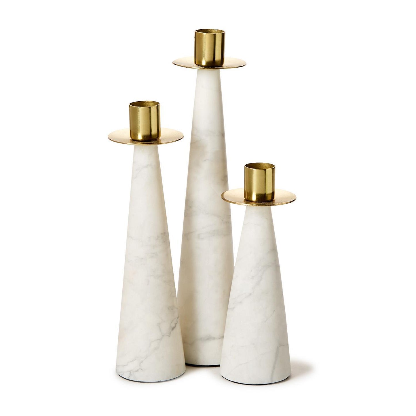 Marble Candle Holder w/Gold Brass Finish LARGE