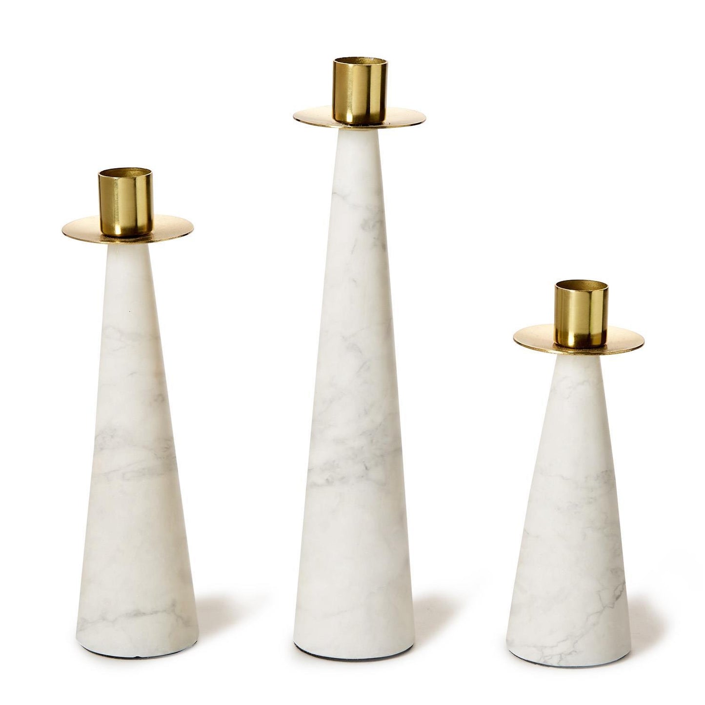 Marble Candle Holder w/Gold Brass Finish LARGE