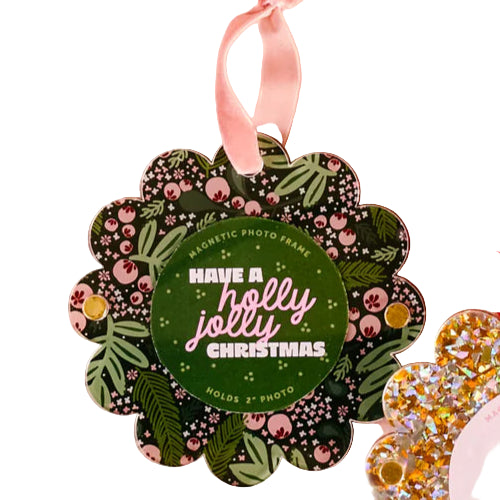 Scalloped Picture Frame Ornament Jolly Sprig