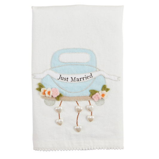 Mudpie Just Married Beaded Tea Towel