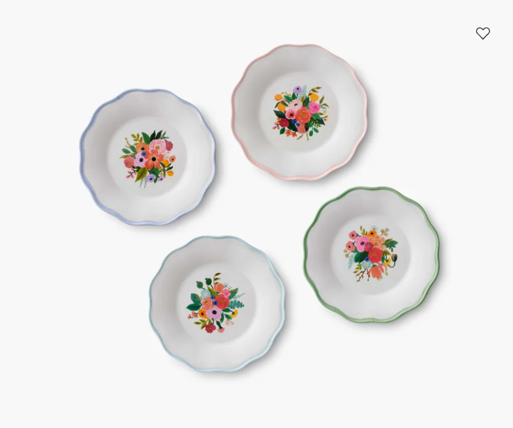 Garden Party Melamine Assorted Dessert Plate Set