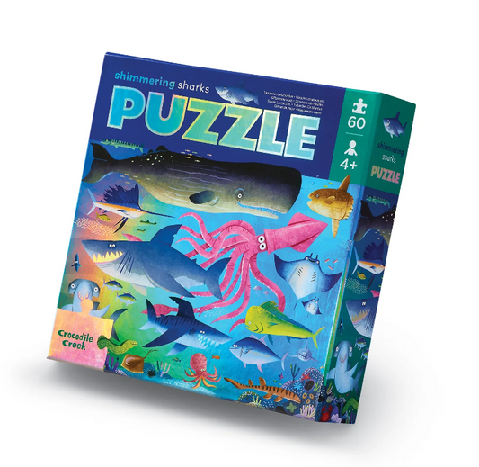 Crocodile Creek Shimmering Sharks 60-Piece Puzzle