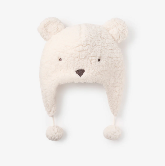 Elegant Baby Polar Bear Aviator Hat 3-9m