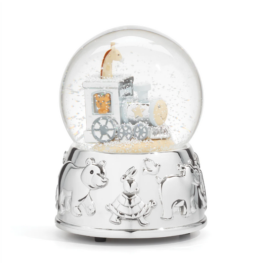 Reed & Barton Animal Train Silverplate Snow Globe