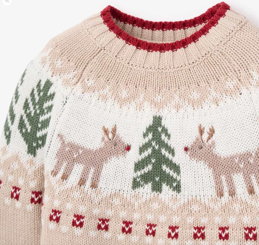 Elegant Baby Holiday Fairisle Sweater & Tartan Pant Set 12-18m