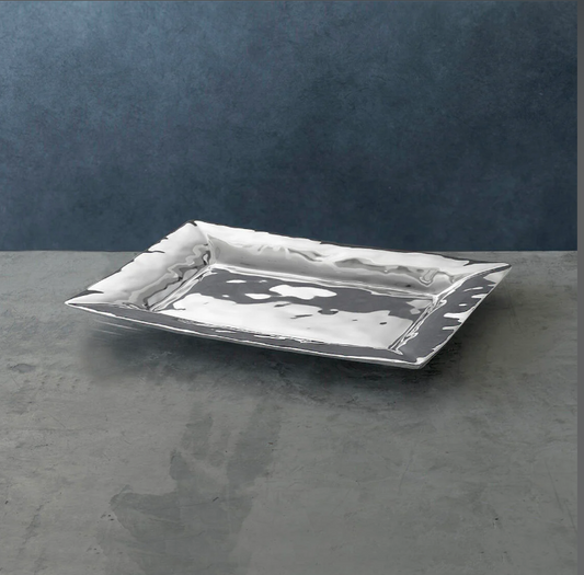 Silver alloy rectangular tray 