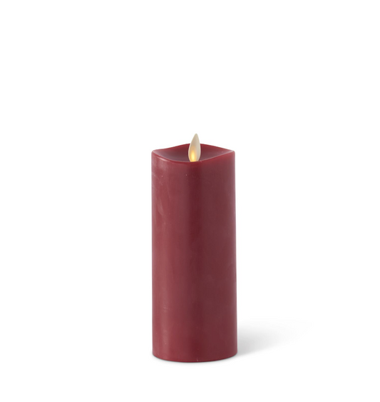 Luminara Burgundy Slim Flameless Candle 2” x 6.25”