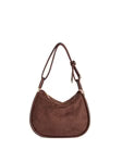 Shiraleah Danny brown shoulder handbag with a strap on a white background