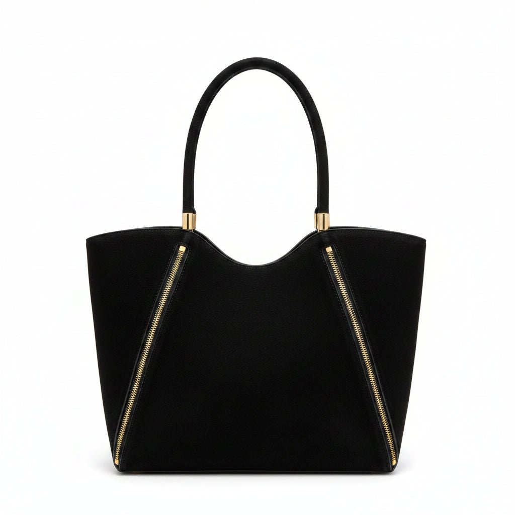 Black Shiraleah Danny Tote handbag on a white background