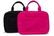 Stia Totally Toiletry Hanging Bag in black leopard and hot pink